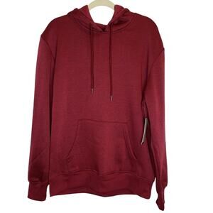 Hooded Sweatshirt with Kangaroo Pocket Burgundy Large by Galaxy by Harvick NEW